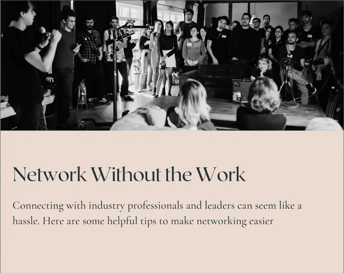 Network Without the Work